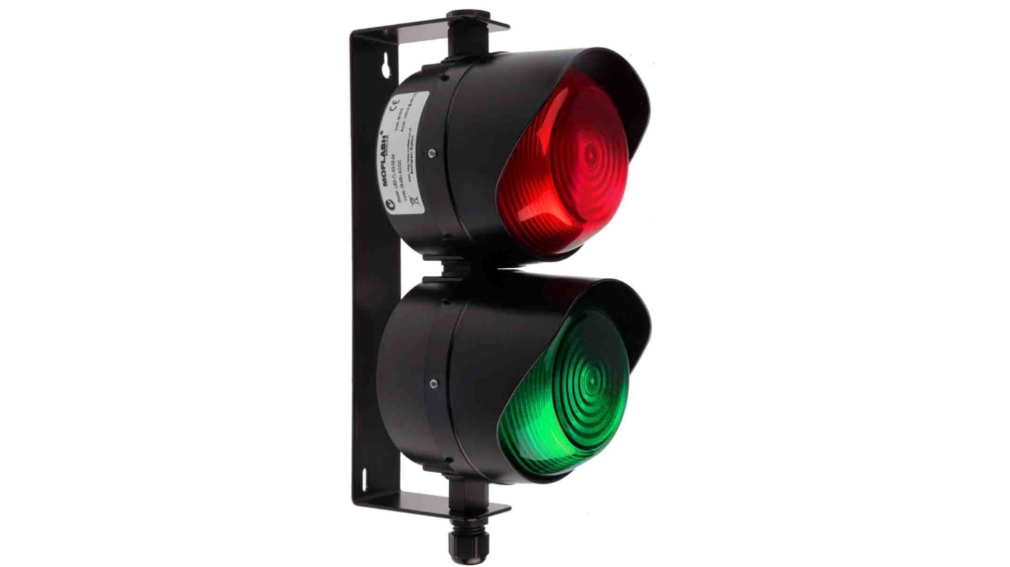 Rs-Online Segnalatore LED Moflash 35 → 85 V. LED 2 Elementi Lenti Lenti Verde Rosso