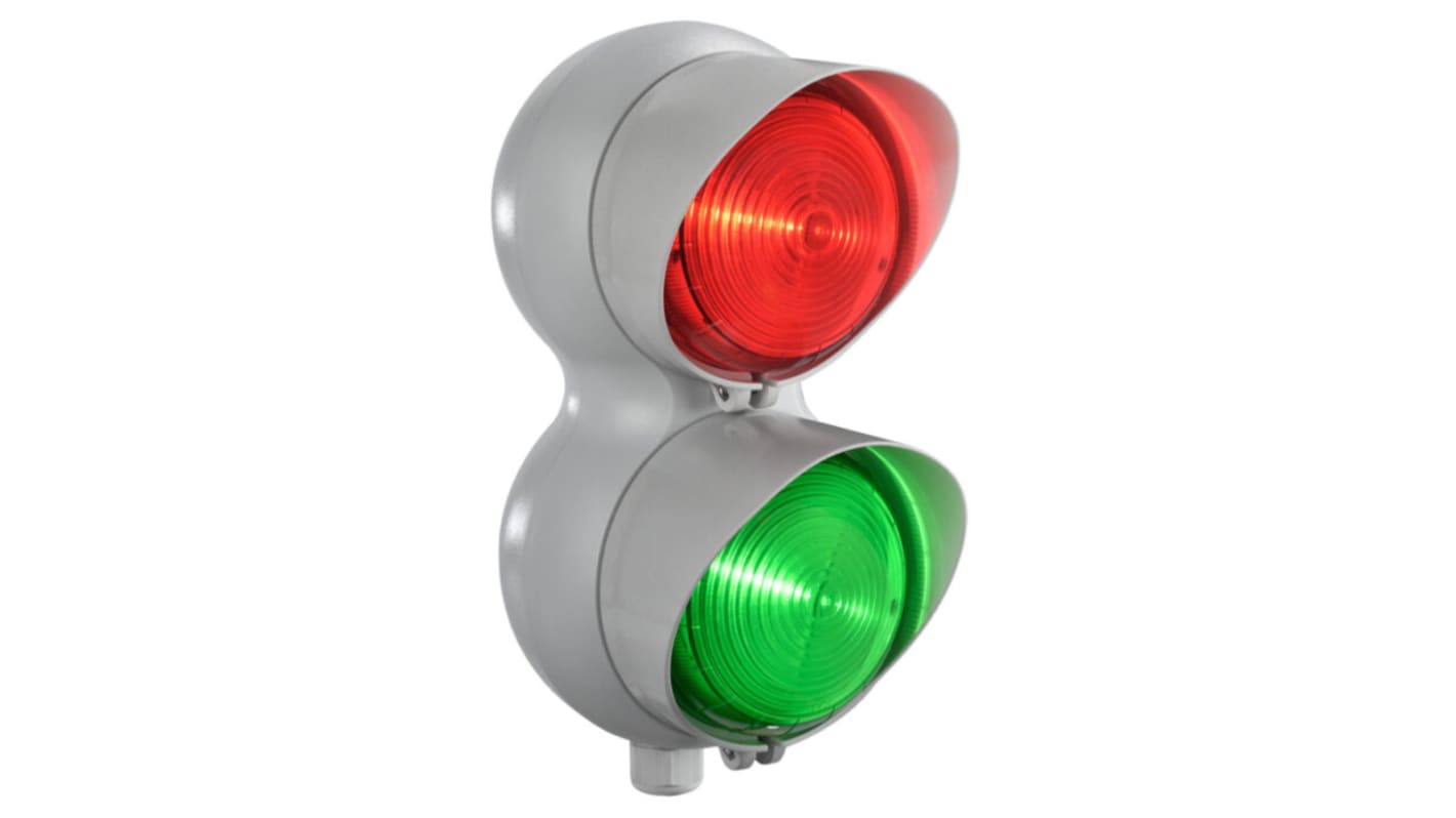 Rs-Online Semaforo LED RS PRO 12 → 24 V c.a./c.c. LED 2 elementi lenti lenti Verde Rosso con Nessuno