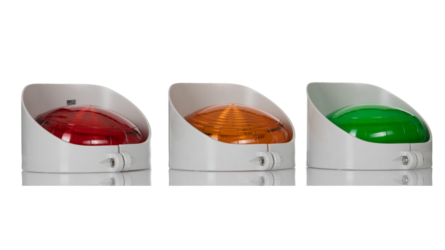 Rs-Online Semaforo LED RS PRO 120→ 240 V AC LED 3 elementi lenti lenti Ambra Verde Rosso con Nessuno