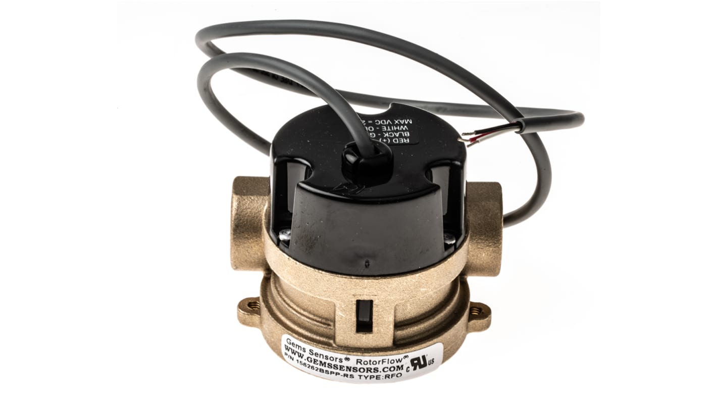 Rs-Online Sensore di flusso Gems Sensors per Liquidi flusso 15 l/min → 75 l/min