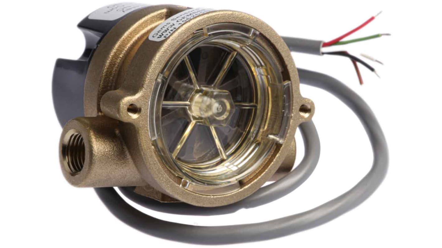 Rs-Online Sensore di flusso Gems Sensors per Liquidi flusso 2 l/min → 20 l/min