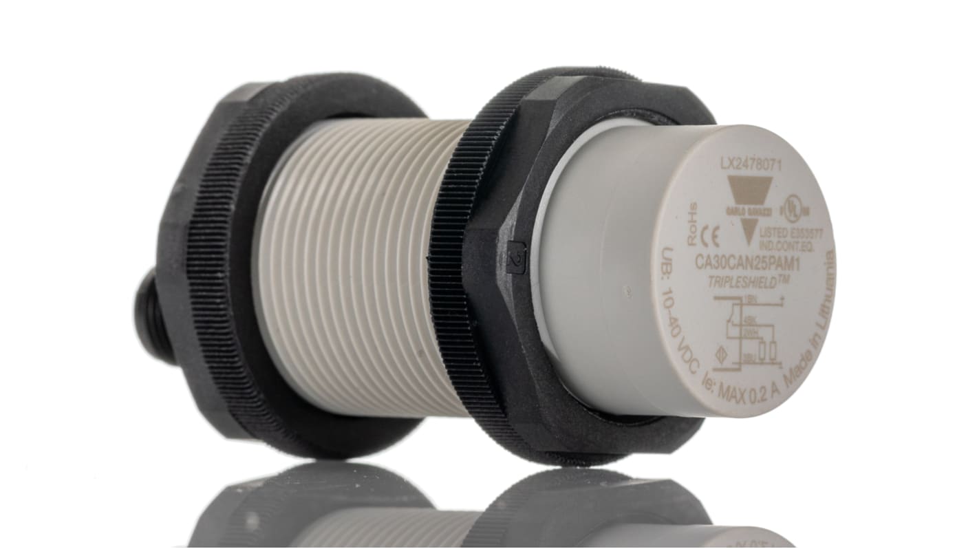Rs-Online Sensore di prossimità Cilindro filettato Carlo Gavazzi M30 rilevamento 25 mm 10 → 40 V c.c