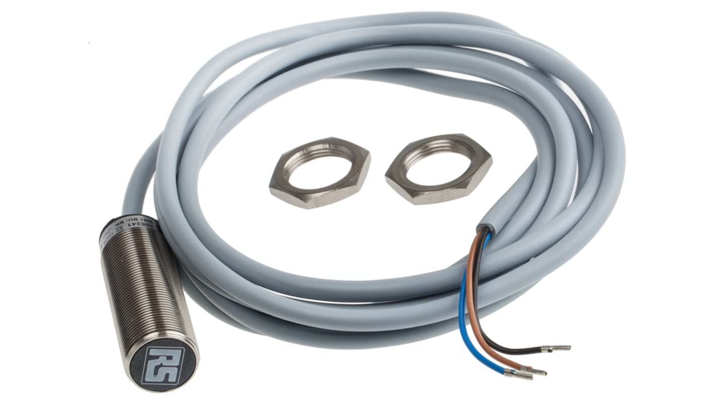 Rs-Online Sensore di prossimità Cilindro filettato RS PRO M18 rilevamento 5 mm 10 → 30 V c.c