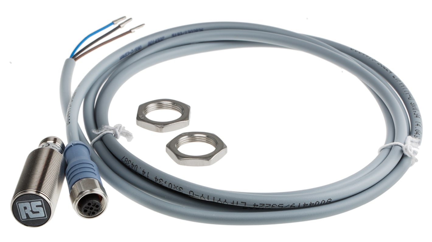 Rs-Online Sensore di prossimità Cilindro filettato RS PRO M18 rilevamento 5 mm 10 → 30 V c.c
