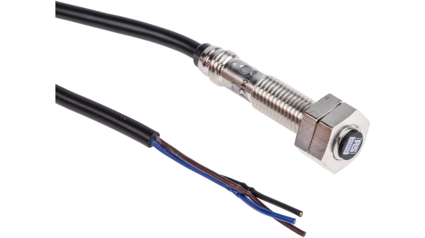 Rs-Online Sensore di prossimità Cilindro filettato RS PRO M8 rilevamento 2 mm 10 → 30 V c.c