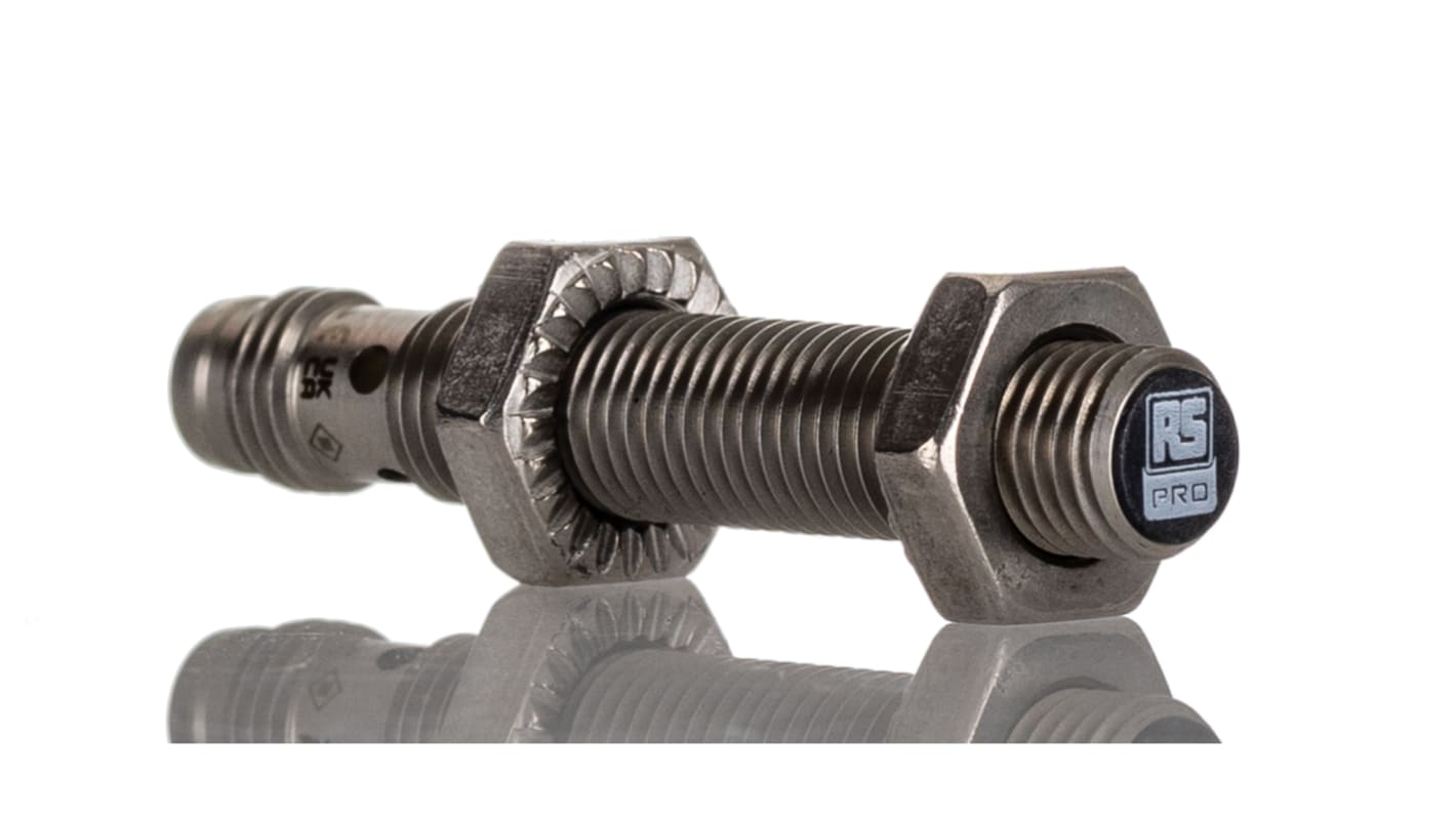 Rs-Online Sensore di prossimità Cilindro filettato RS PRO M8 rilevamento 2 mm 10 → 30 V c.c