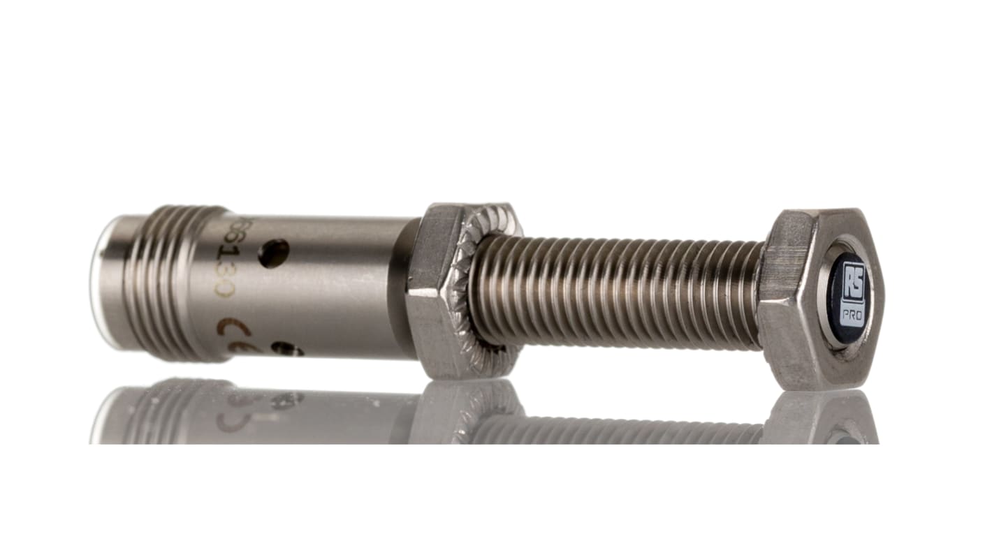 Rs-Online Sensore di prossimità Cilindro filettato RS PRO M8 rilevamento 2 mm 10 → 30 V c.c
