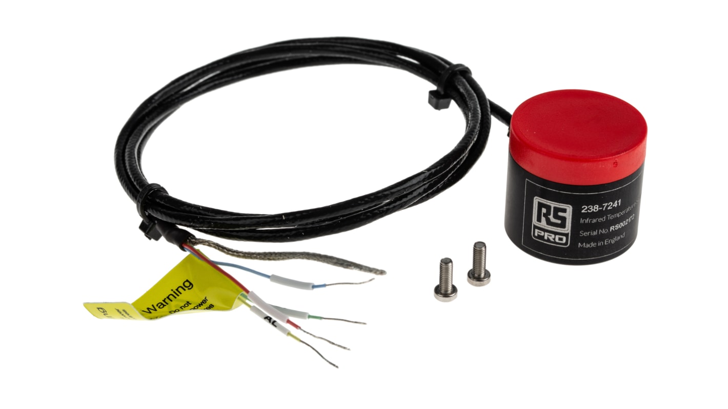 Rs-Online Sensore di temperatura IR RS PRO temperatura 0°C → +1000°C Segnale di uscita in V Allarme analogico cavo da 1m