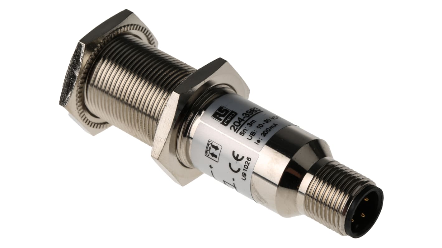 Rs-Online Sensore fotoelettrico Cilindrico RS PRO a retroriflessione rilevamento 3 m uscita PNP NA