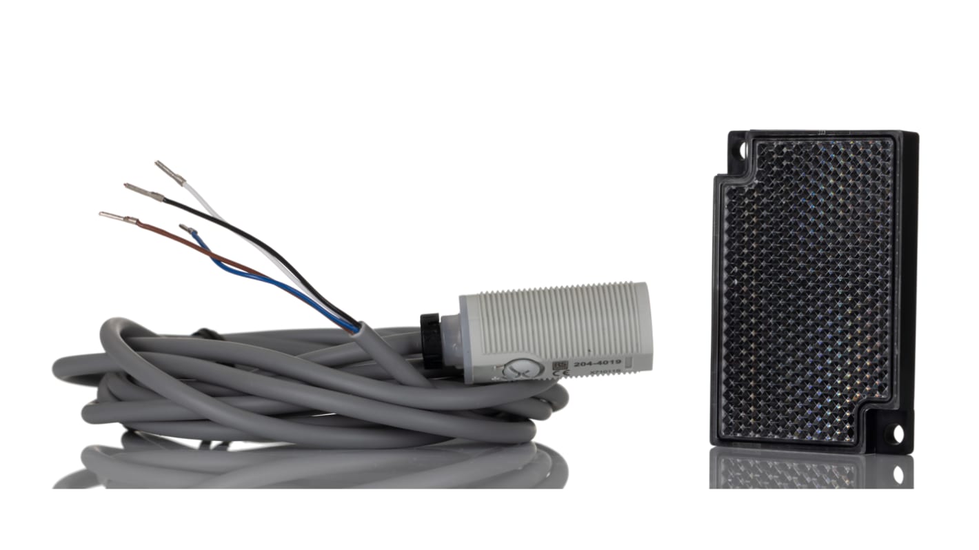 Rs-Online Sensore fotoelettrico Cilindrico RS PRO a retroriflessione polarizzata rilevamento 3 m uscita PNP NONC