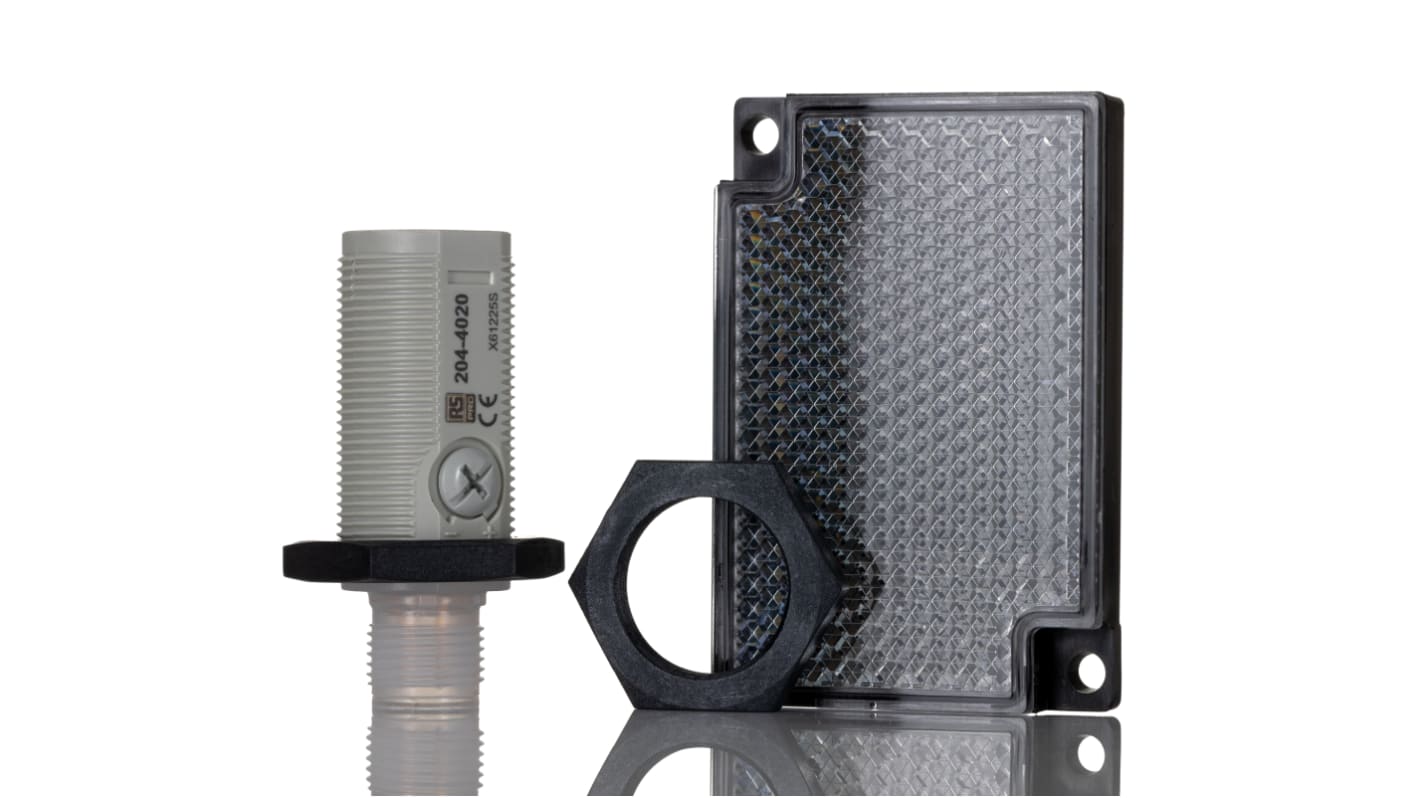 Rs-Online Sensore fotoelettrico Cilindrico RS PRO a retroriflessione polarizzata rilevamento 3 m uscita NPN NONC