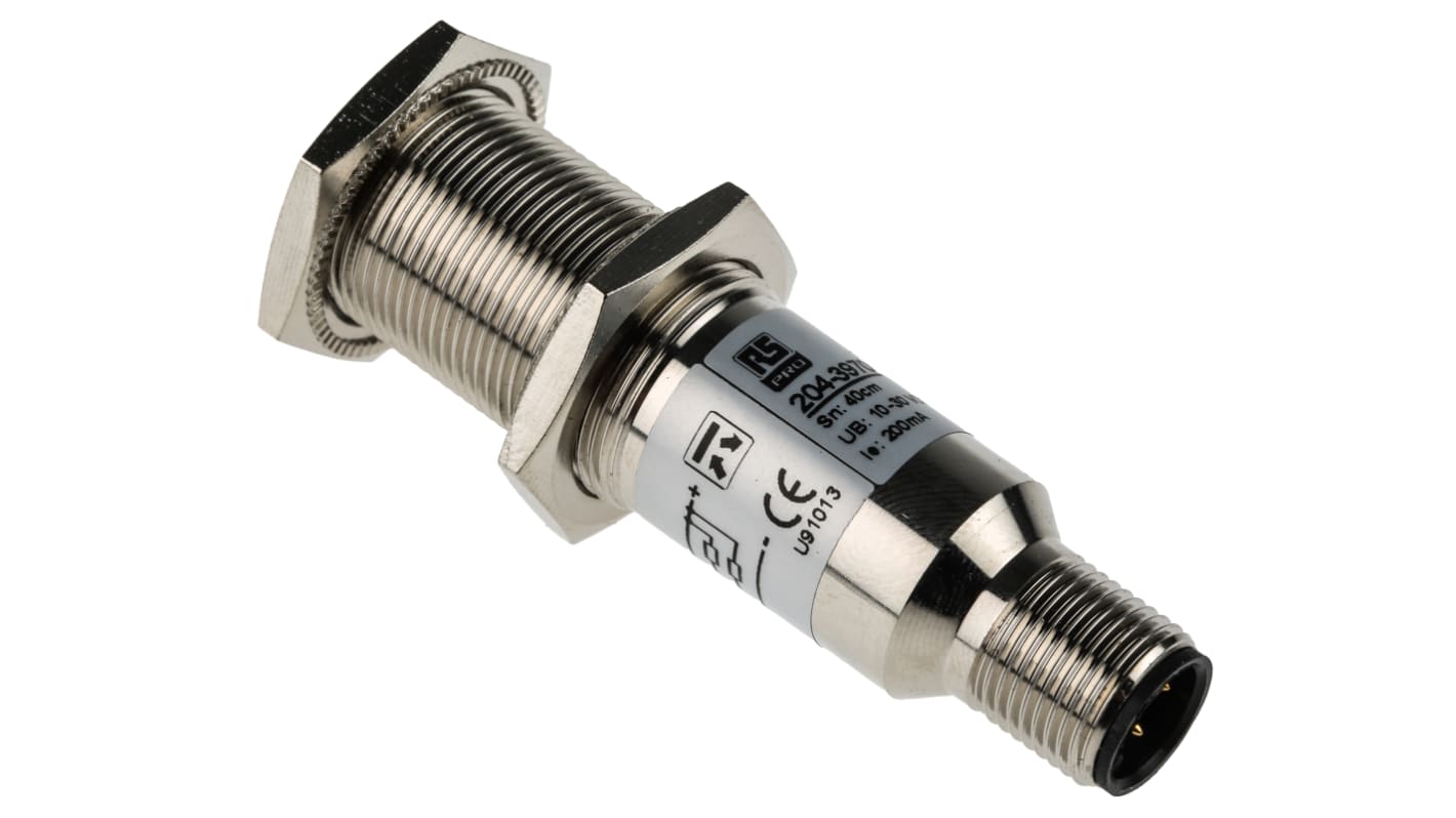 Rs-Online Sensore fotoelettrico Cilindrico RS PRO a riflessione diffusa rilevamento 0 4 m uscita NPN NO+NC