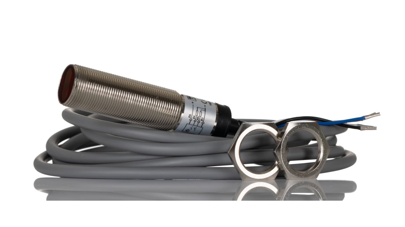 Rs-Online Sensore fotoelettrico Cilindrico RS PRO a soppressione di sfondo rilevamento 0 1 m uscita PNP NO+NC