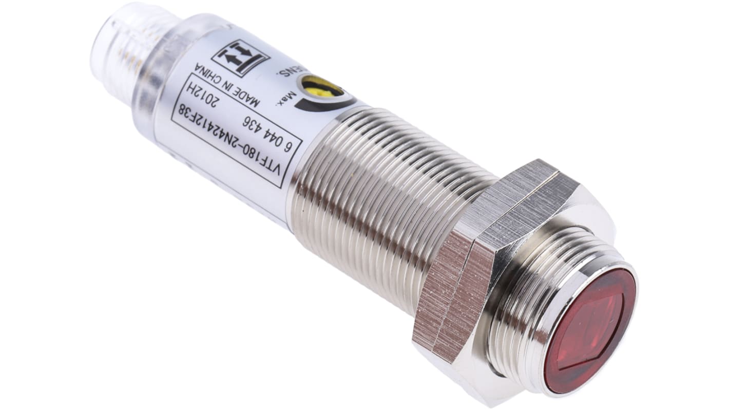 Rs-Online Sensore fotoelettrico Cilindrico RS PRO a soppressione di sfondo rilevamento 1 mm → 140 mm uscita NPN