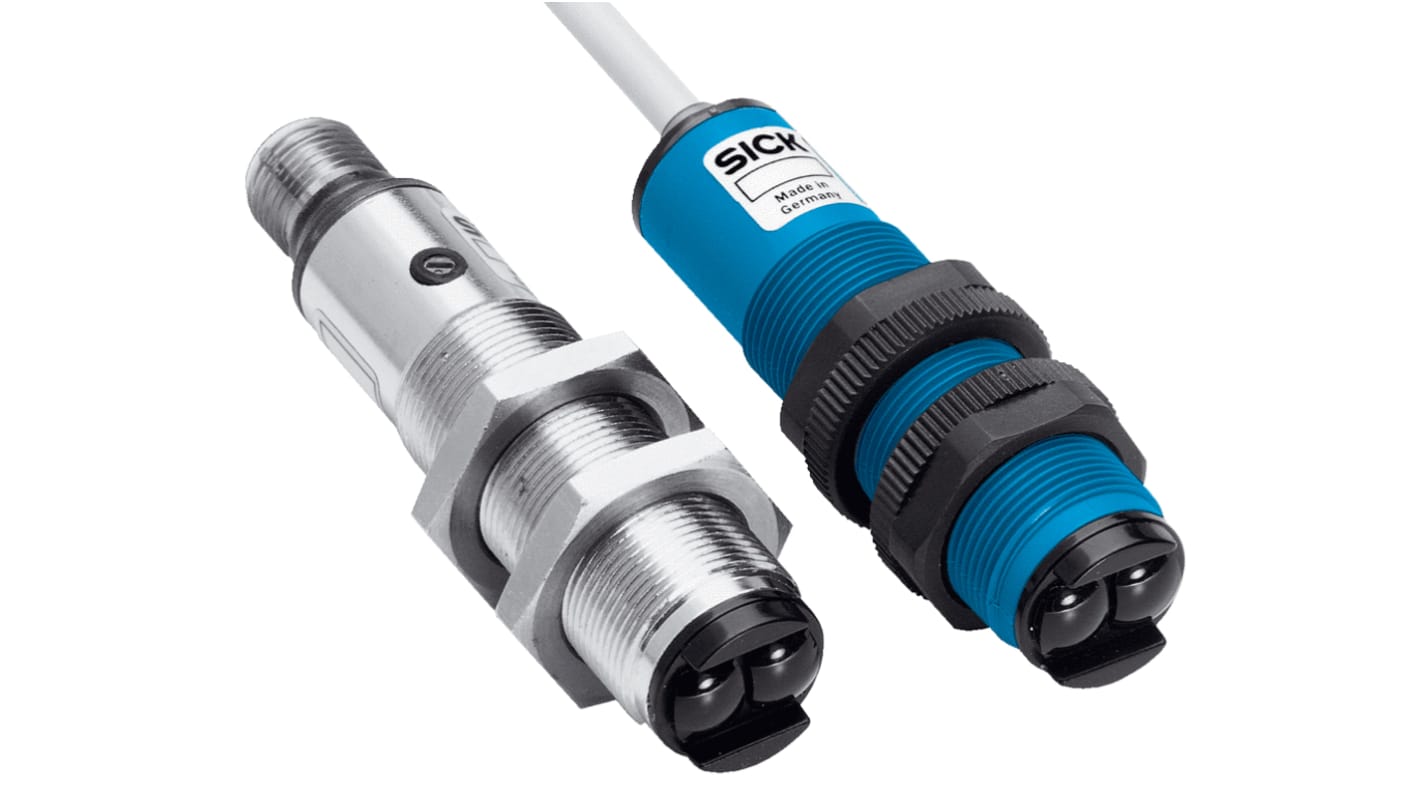 Rs-Online Sensore fotoelettrico Cilindrico SICK a retroriflessione rilevamento 3 7 m uscita PNP