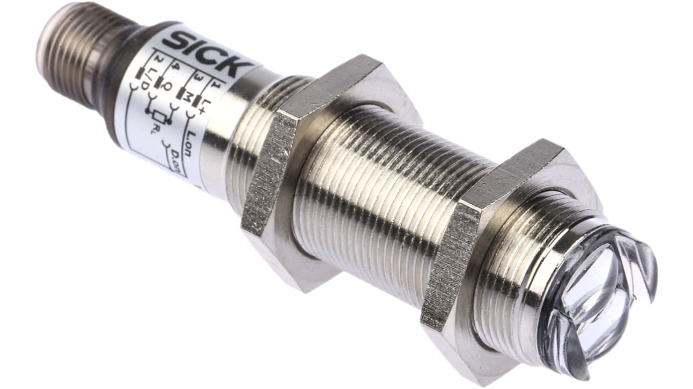 Rs-Online Sensore fotoelettrico Cilindrico SICK a retroriflessione rilevamento 50 mm → 3 7 m. uscita PNP