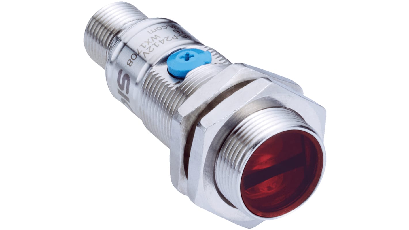 Rs-Online Sensore fotoelettrico Cilindrico SICK a soppressione di sfondo rilevamento 20 mm → 150 mm uscita PNP