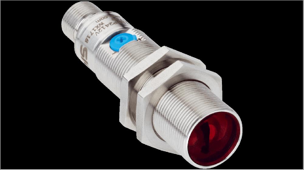 Rs-Online Sensore fotoelettrico Cilindrico SICK a soppressione di sfondo rilevamento 3 mm → 300 mm uscita PNP