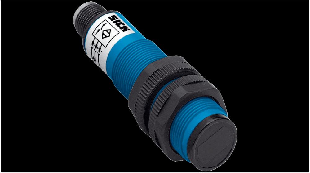 Rs-Online Sensore fotoelettrico Cilindrico SICK a soppressione di sfondo rilevamento 3 mm → 100 mm uscita PNP