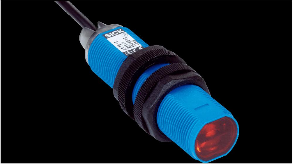 Rs-Online Sensore fotoelettrico Cilindrico SICK rilevamento 3 mm → 115 mm uscita Commutazione luce/buio PNP