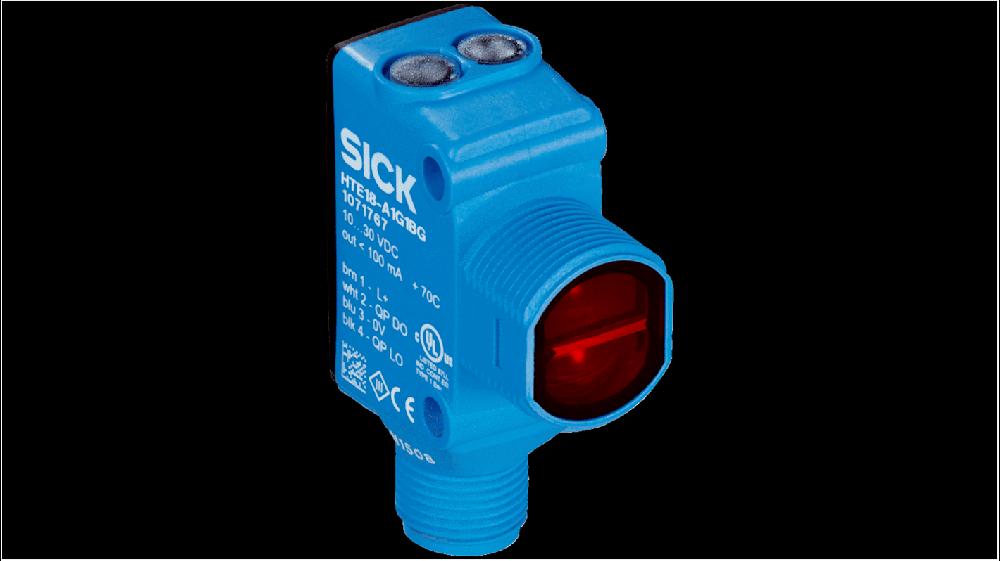Rs-Online Sensore fotoelettrico Cilindrico SICK Soppressione di primo piano rilevamento 300 mm uscita PNP
