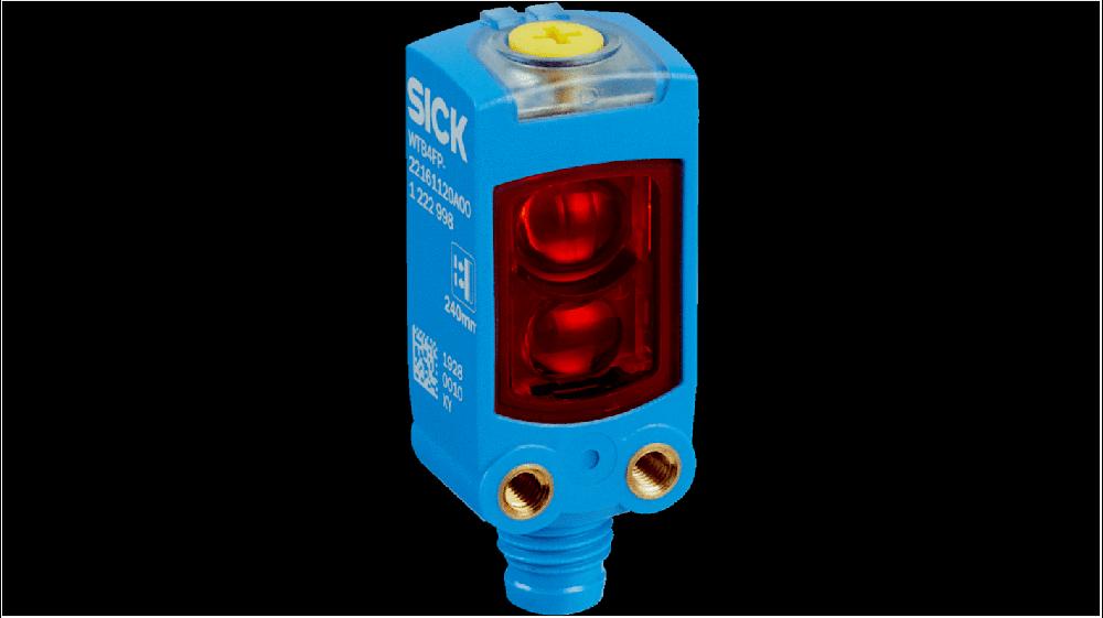 Rs-Online Sensore fotoelettrico Miniaturizzato SICK a soppressione di sfondo rilevamento 100 mm uscita PNP/NPN