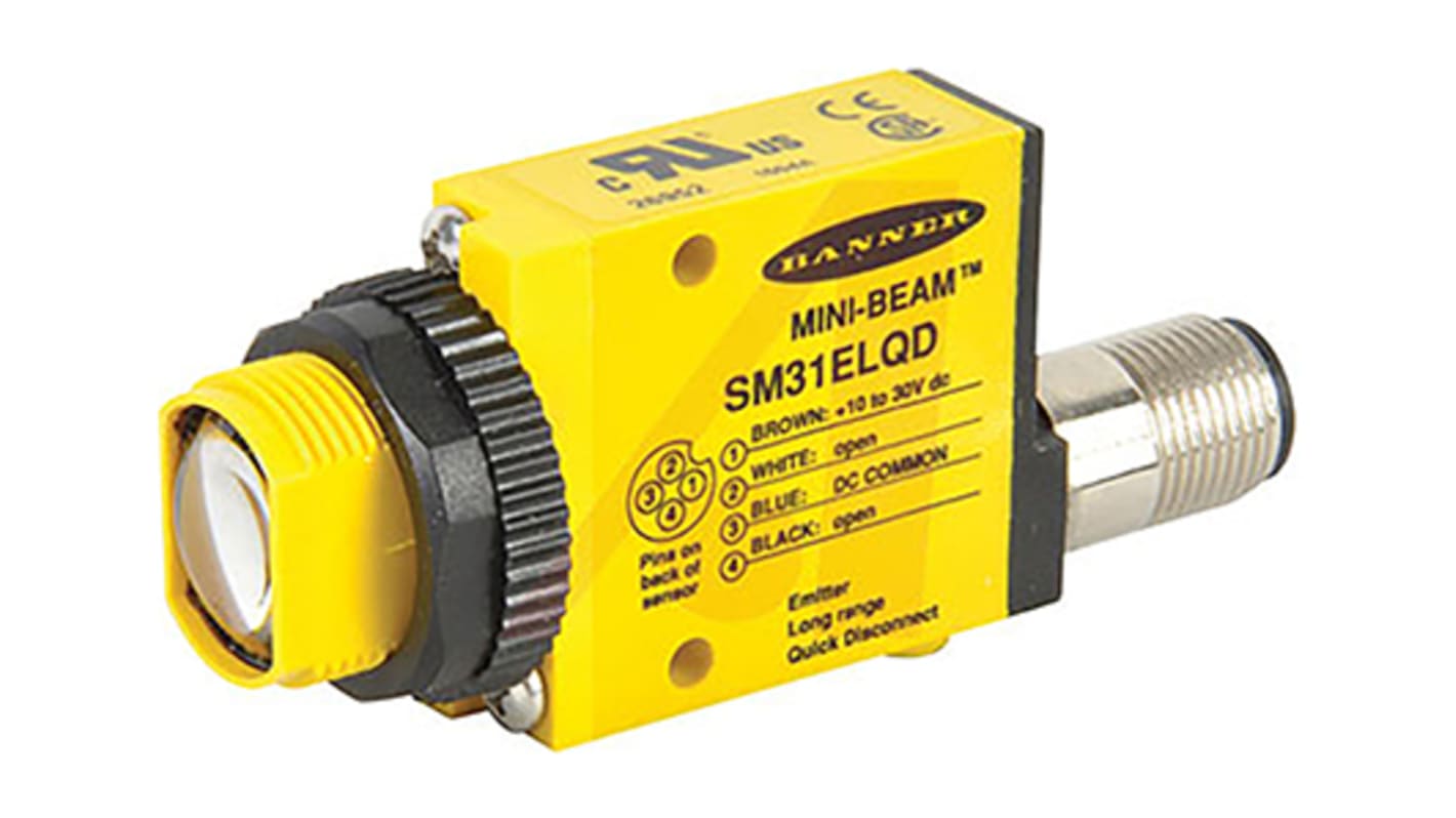 Rs-Online Sensore fotoelettrico Rettangolare Banner a fascio diretto rilevamento 30 m uscita NPN/PNP