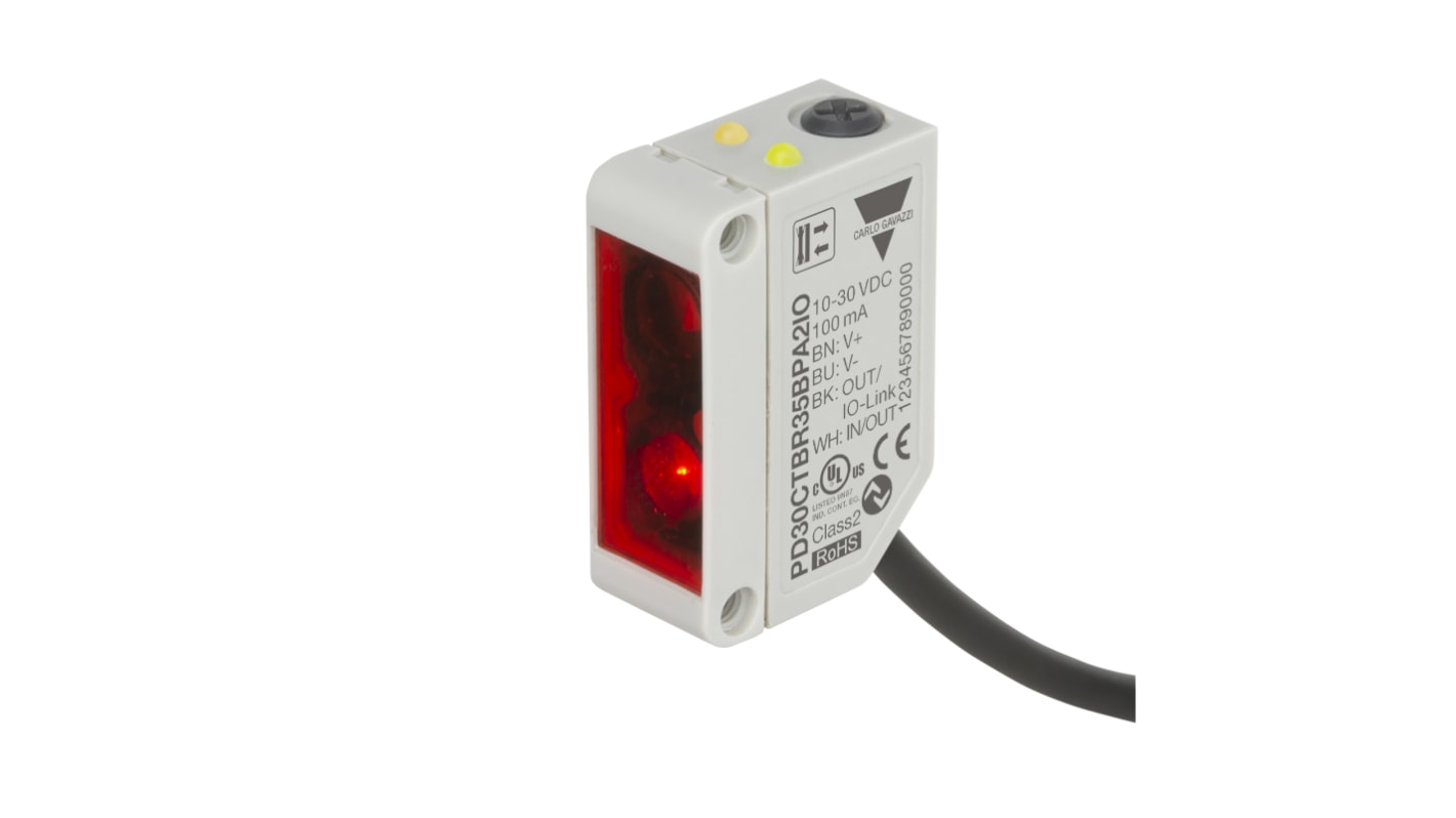 Rs-Online Sensore fotoelettrico Rettangolare Carlo Gavazzi a riflessione diffusa rilevamento 0 → 350 mm uscita PNP/NPN