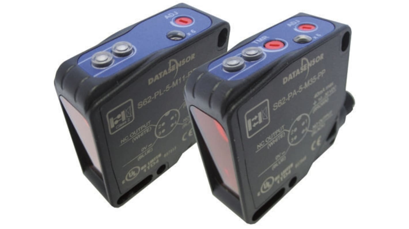 Rs-Online Sensore fotoelettrico Rettangolare Datasensor a diffusione rilevamento 30 mm → 300 mm uscita PNP