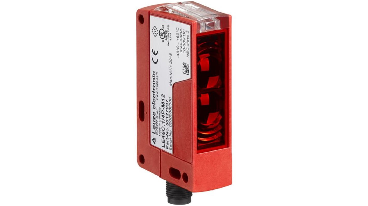 Rs-Online Sensore fotoelettrico Rettangolare Leuze Mayser a diffusione rilevamento 5 → 3000 mm uscita PNP