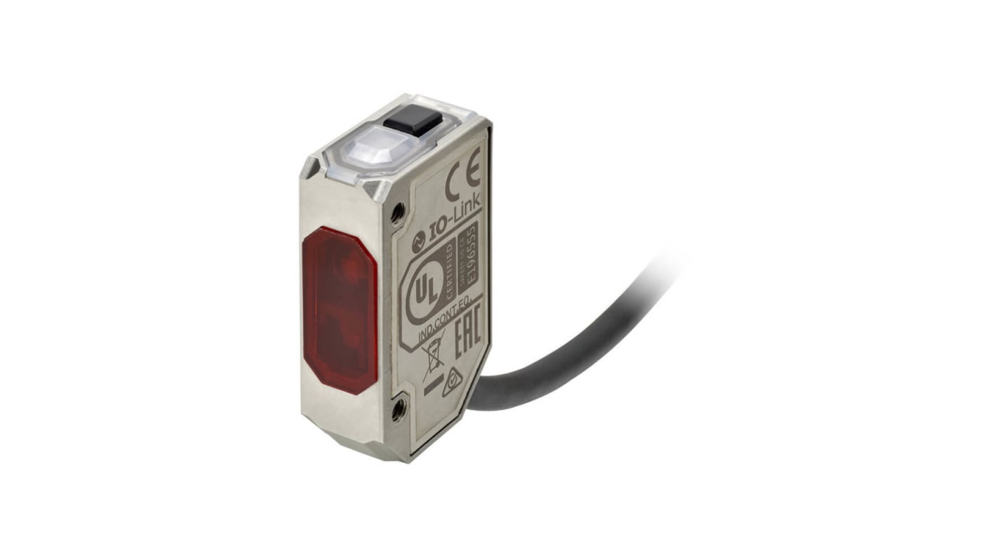 Rs-Online Sensore fotoelettrico Rettangolare Omron a soppressione di sfondo rilevamento 200 mm uscita NPN