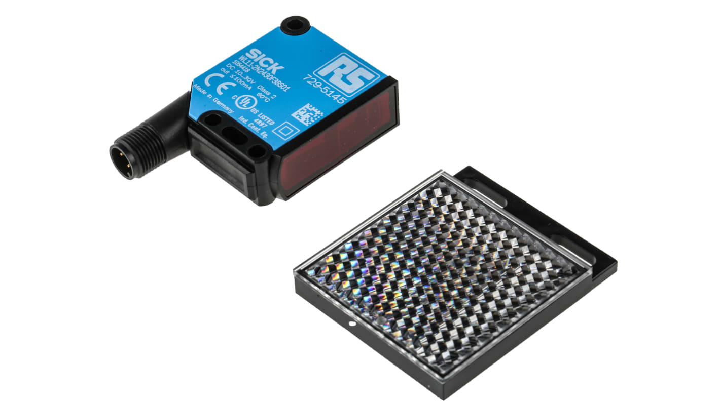 Rs-Online Sensore fotoelettrico Rettangolare RS PRO a retroriflessione rilevamento 150 mm → 10 m. uscita NPN