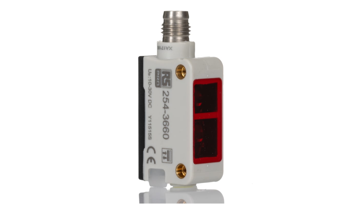 Rs-Online Sensore fotoelettrico Rettangolare RS PRO a soppressione di sfondo rilevamento 0 25 m uscita PNP NONC