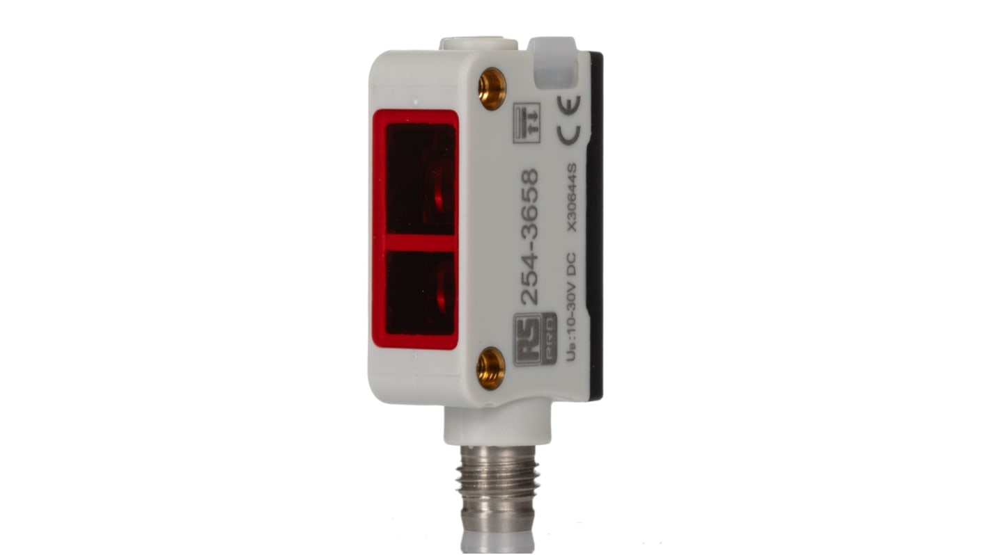 Rs-Online Sensore fotoelettrico Rettangolare RS PRO a soppressione di sfondo rilevamento 0 25 m uscita NPN NONC