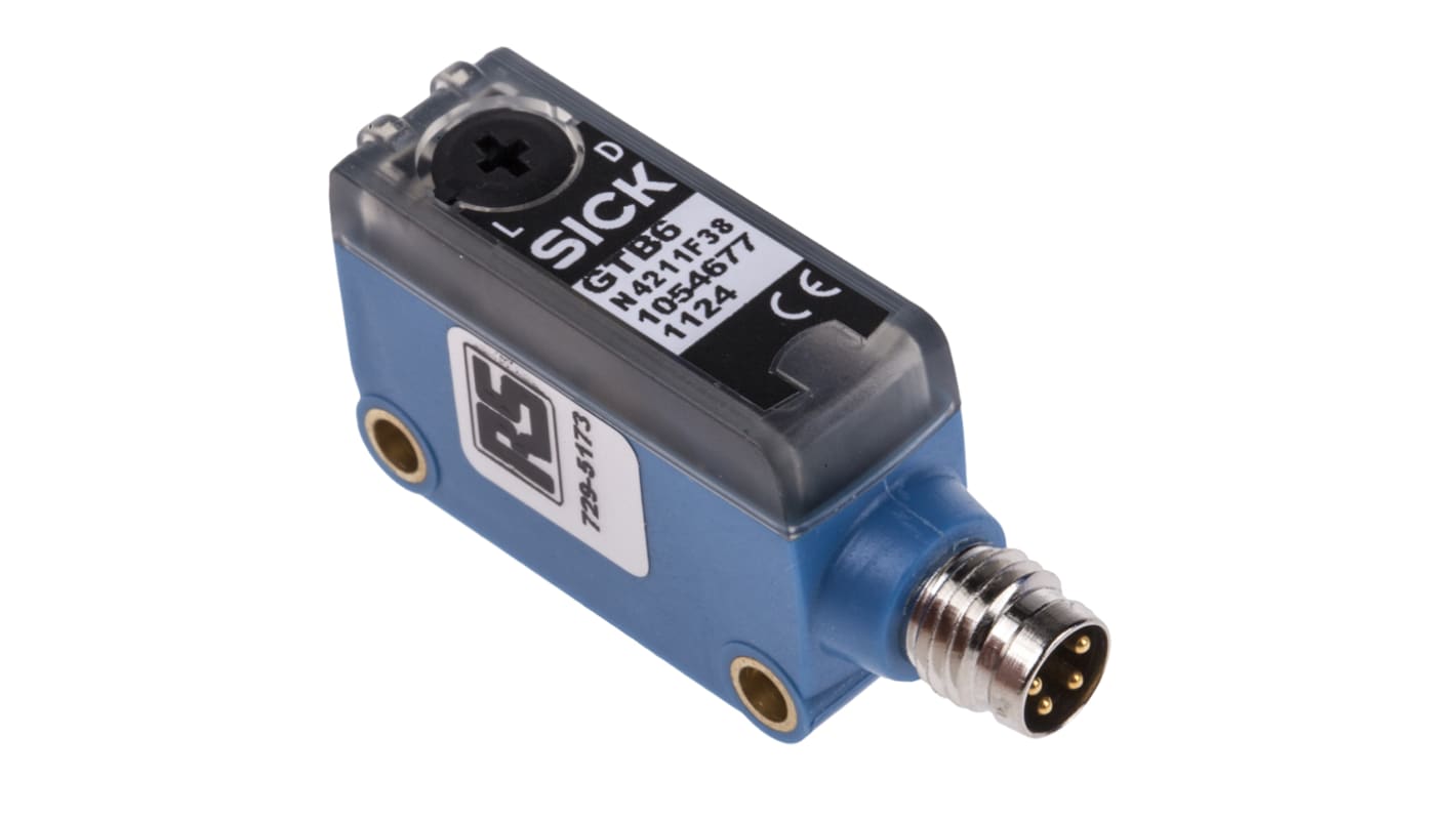 Rs-Online Sensore fotoelettrico Rettangolare RS PRO a soppressione di sfondo rilevamento 5 mm → 250 mm uscita NPN