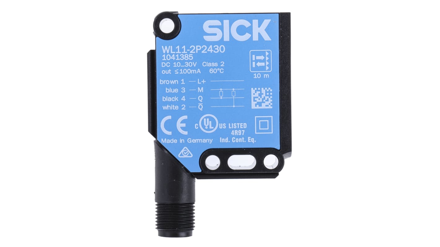 Rs-Online Sensore fotoelettrico Rettangolare SICK a retroriflessione rilevamento 150 mm → 10 m. uscita PNP