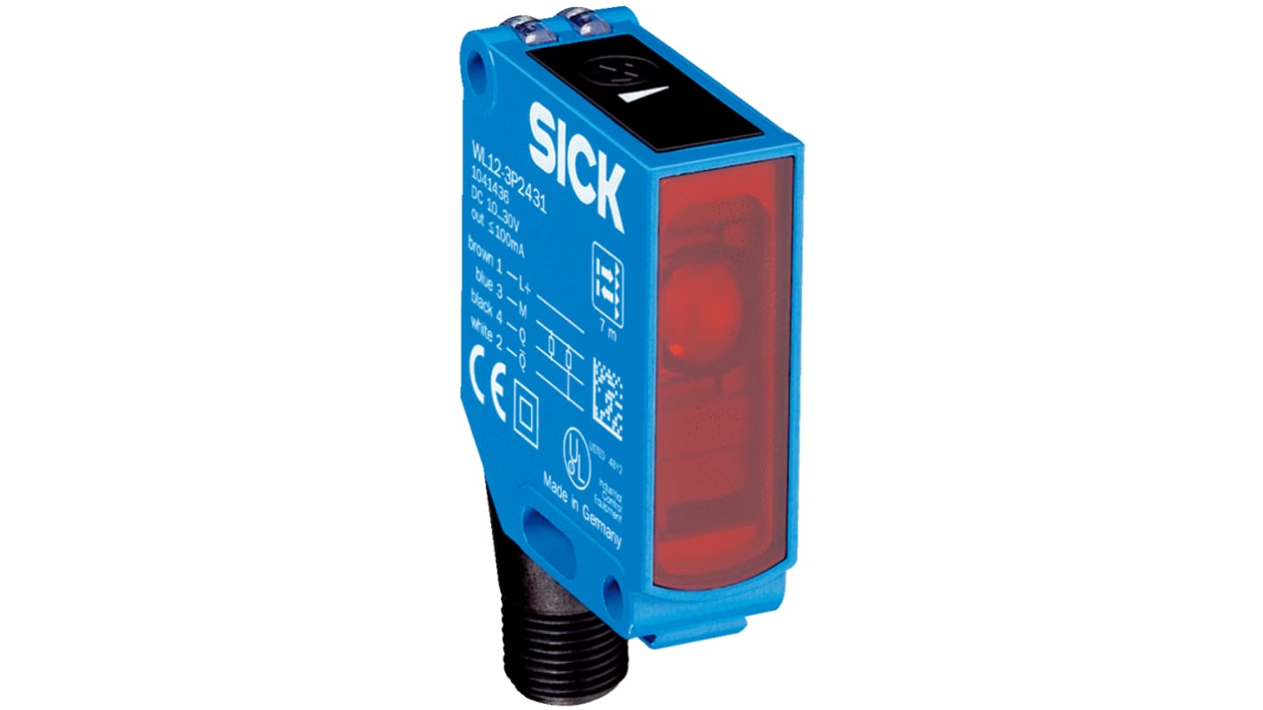 Rs-Online Sensore fotoelettrico Rettangolare SICK a retroriflessione rilevamento 7 m uscita NPN
