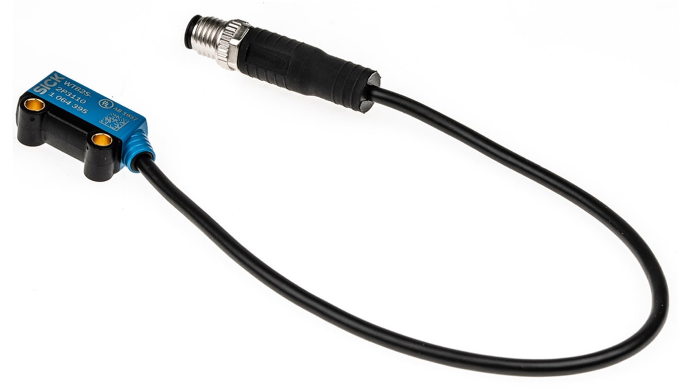 Rs-Online Sensore fotoelettrico Rettangolare SICK a soppressione di sfondo rilevamento 1 mm → 18 mm uscita PNP