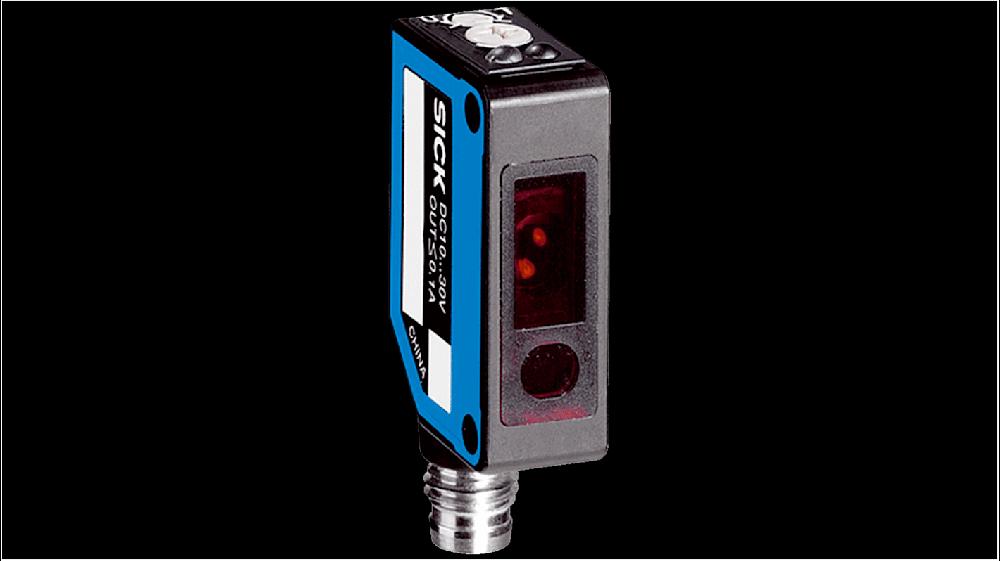 Rs-Online Sensore fotoelettrico Rettangolare SICK a soppressione di sfondo rilevamento 30 mm → 300 mm uscita PNP