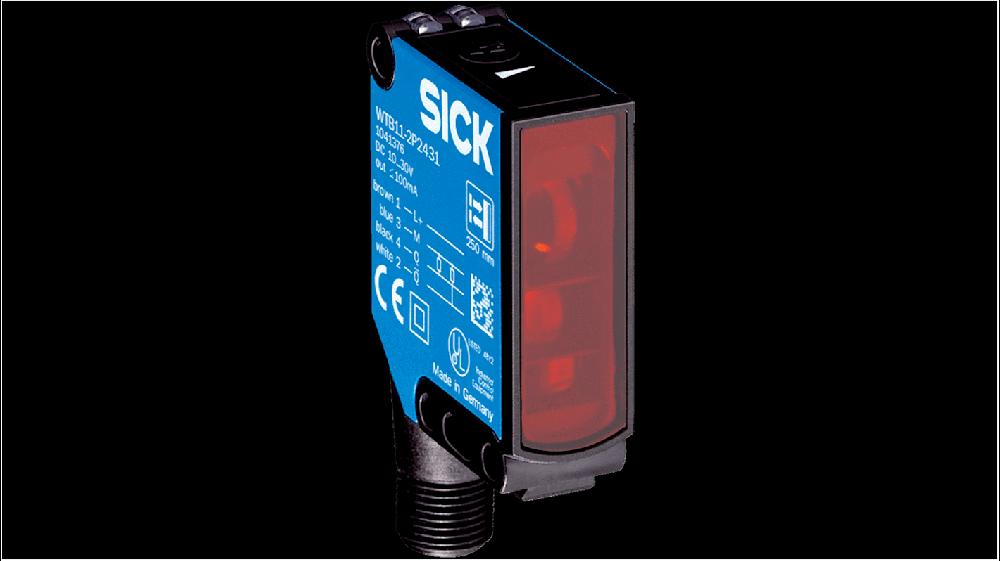 Rs-Online Sensore fotoelettrico Rettangolare SICK a soppressione di sfondo rilevamento 30 → 1100 mm uscita PNP