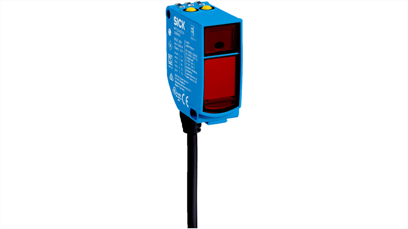 Rs-Online Sensore fotoelettrico Rettangolare SICK a soppressione di sfondo rilevamento 50 → 1800 mm uscita NPN PNP