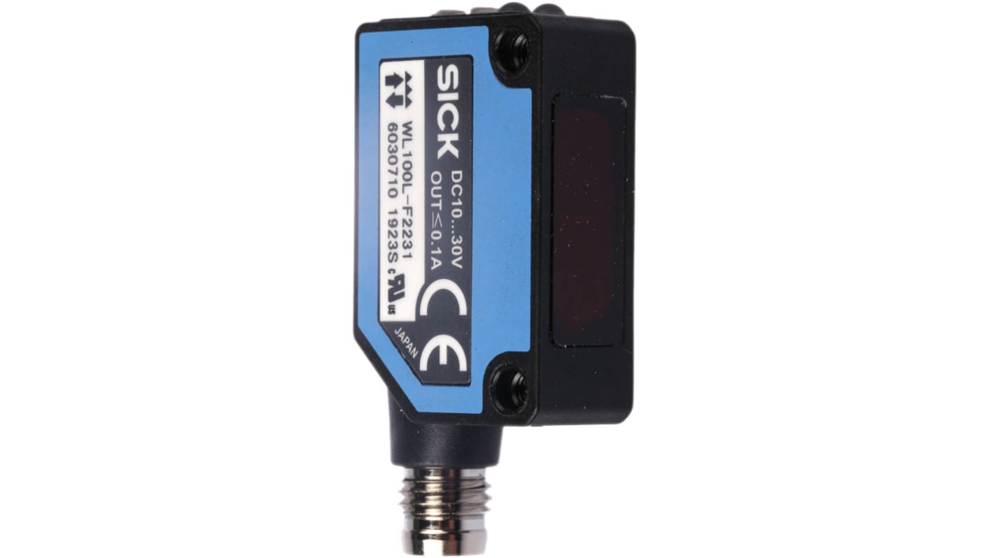 Rs-Online Sensore fotoelettrico Rettangolare SICK a soppressione di sfondo rilevamento 30 mm → 300 mm uscita PNP