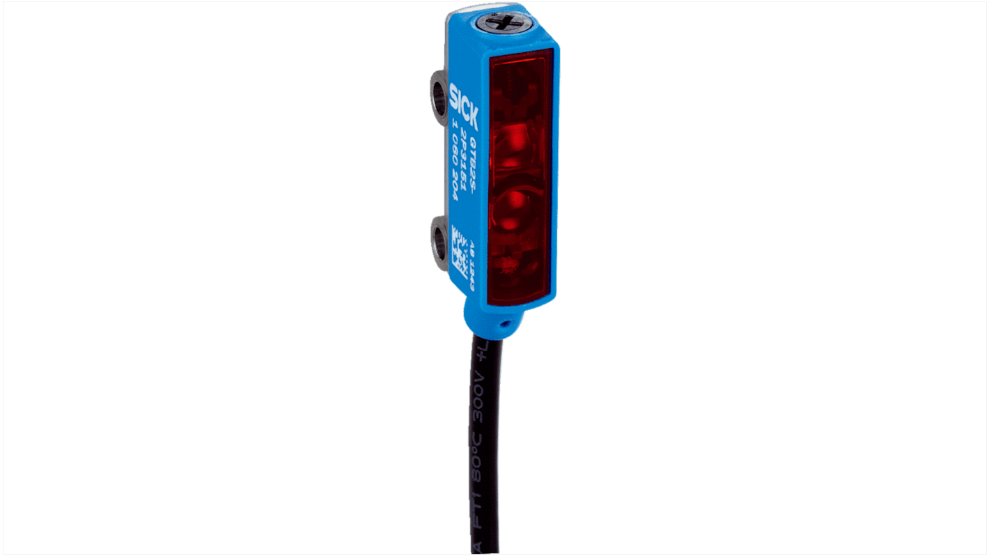 Rs-Online Sensore fotoelettrico Rettangolare Sick a soppressione di sfondo rilevamento 2 → 120 mm uscita PNP