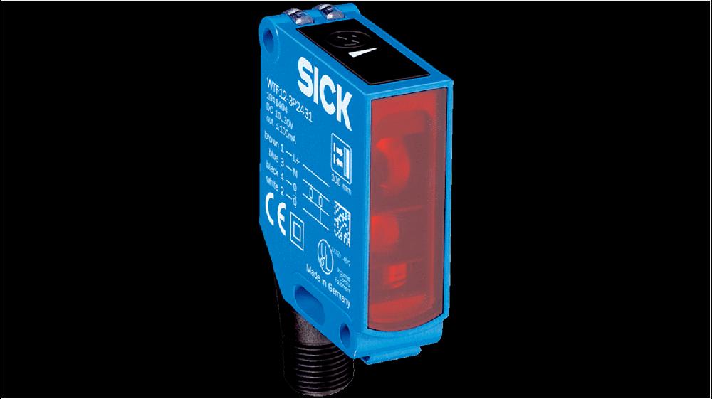 Rs-Online Sensore fotoelettrico Rettangolare SICK a soppressione di sfondo rilevamento 30 mm → 500 mm uscita PNP