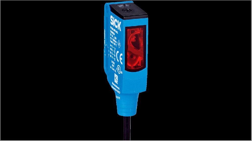 Rs-Online Sensore fotoelettrico Rettangolare SICK a soppressione di sfondo rilevamento 25 mm → 300 mm uscita PNP