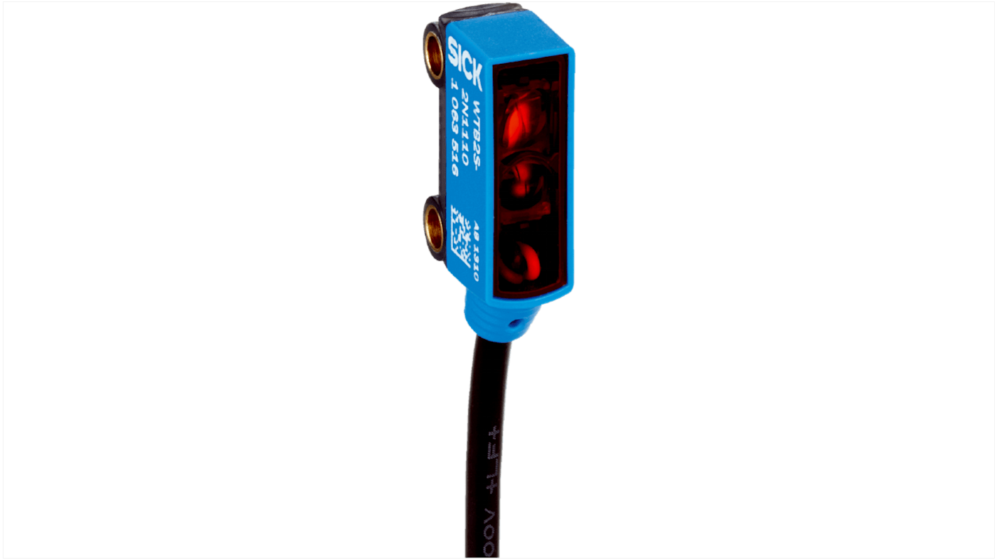 Rs-Online Sensore fotoelettrico Rettangolare SICK a soppressione di sfondo rilevamento 3 → 30 mm uscita PNP