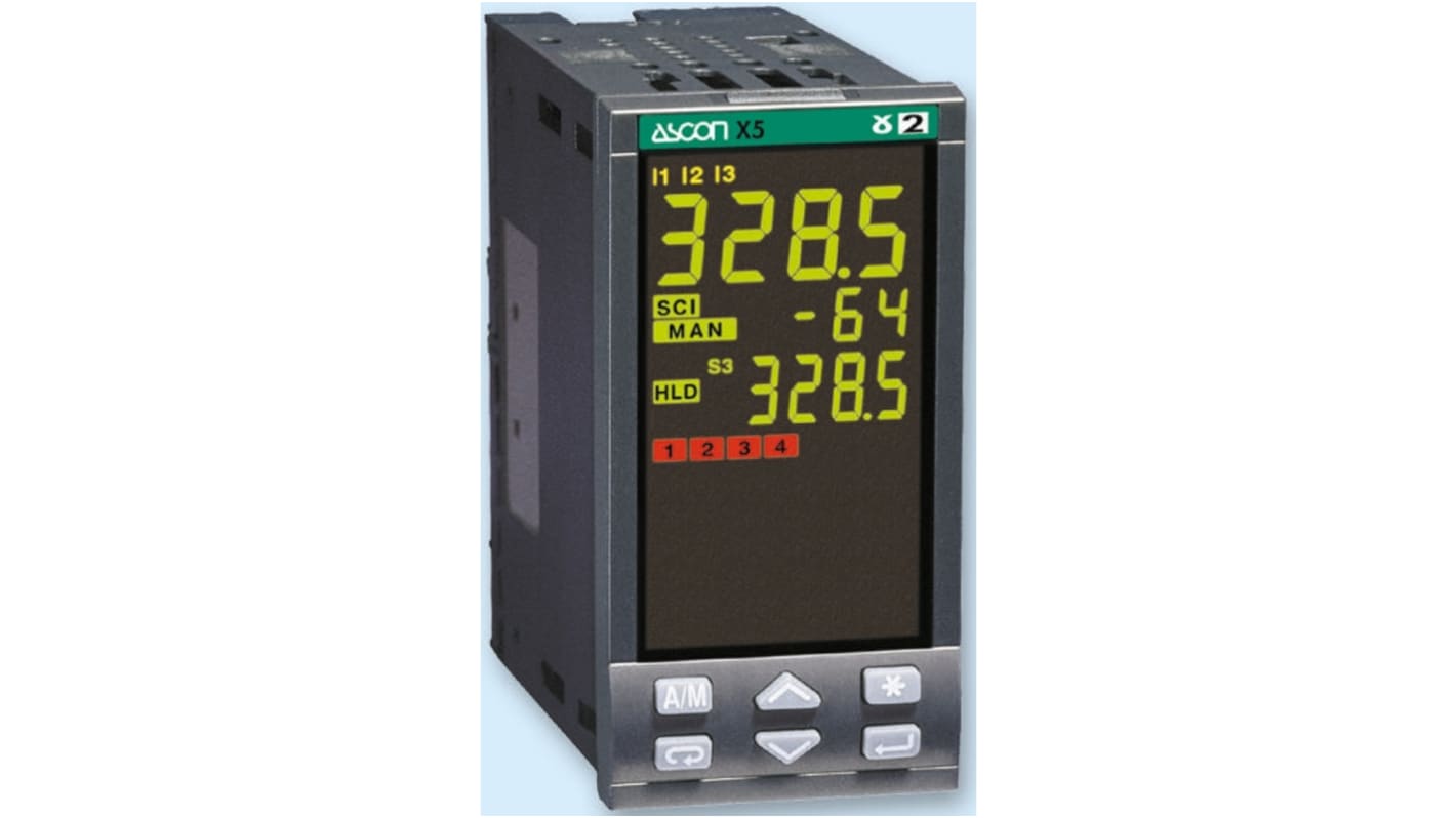 Rs-Online Termoregolatori PID Ascon 100 240 V c.a. 96 x 48 (1/8 DIN)mm 2 uscite Relè