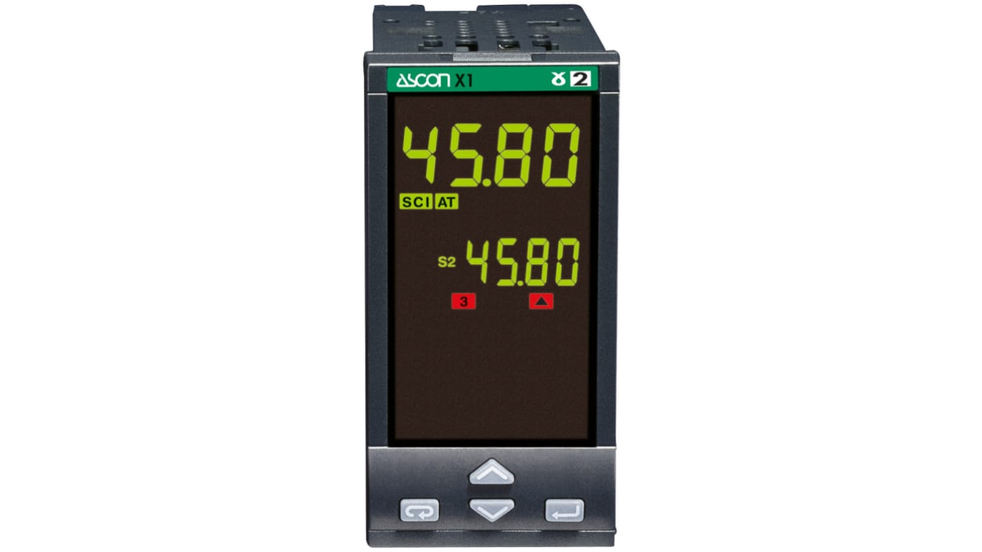 Rs-Online Termoregolatori PID Ascon 100 240 V c.a. 96 x 48 (1/8 DIN)mm 2 uscite Relè