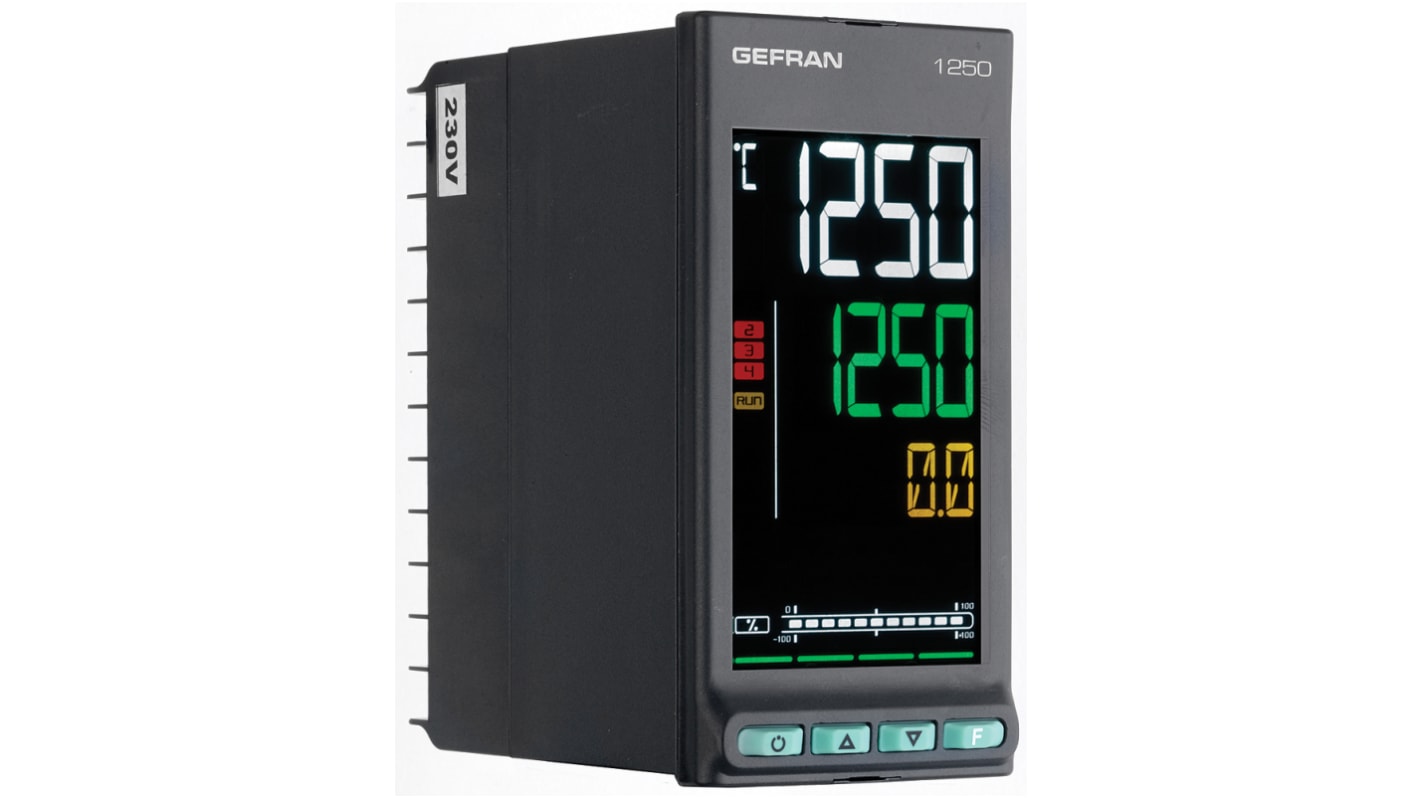 Rs-Online Termoregolatori PID Gefran 1250 20 → 27 V c.a./c.c. 48 x 96mm 2 uscite Relè