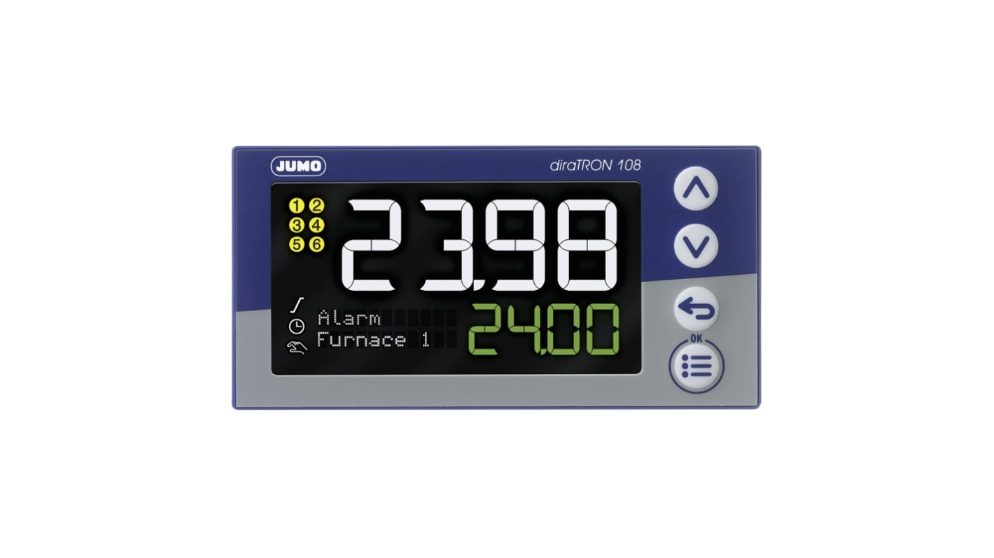 Rs-Online Termoregolatori PID Jumo diraTRON 20 → 30 V c.a./c.c. 96 x 48mm 3 uscite 2 relè 1 logico